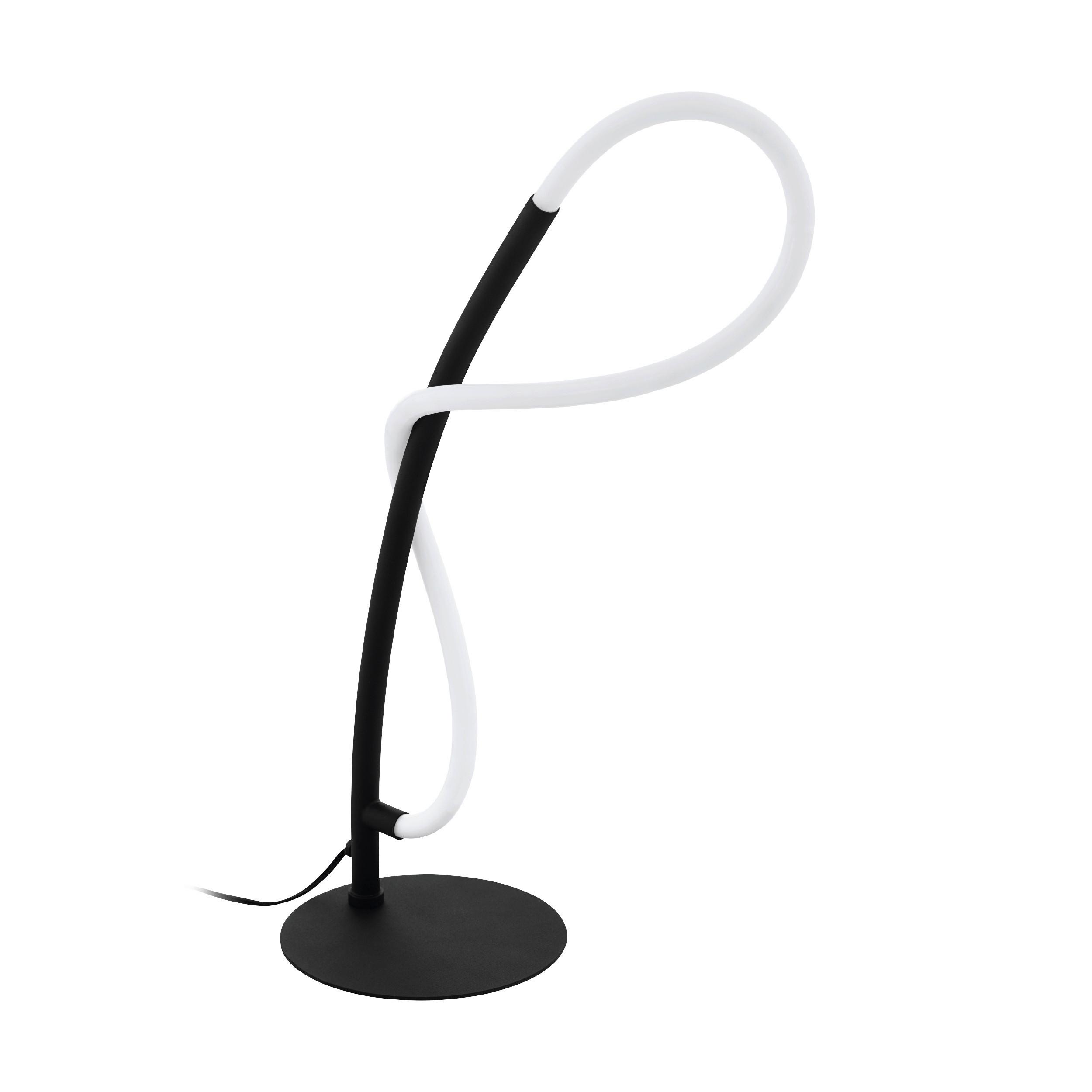 Tischampe Egidonella Schwarz/ Weiß mit Kippschalter - Schwarz/Weiß, Design, Kunststoff/Metall (16/73cm) - Eglo