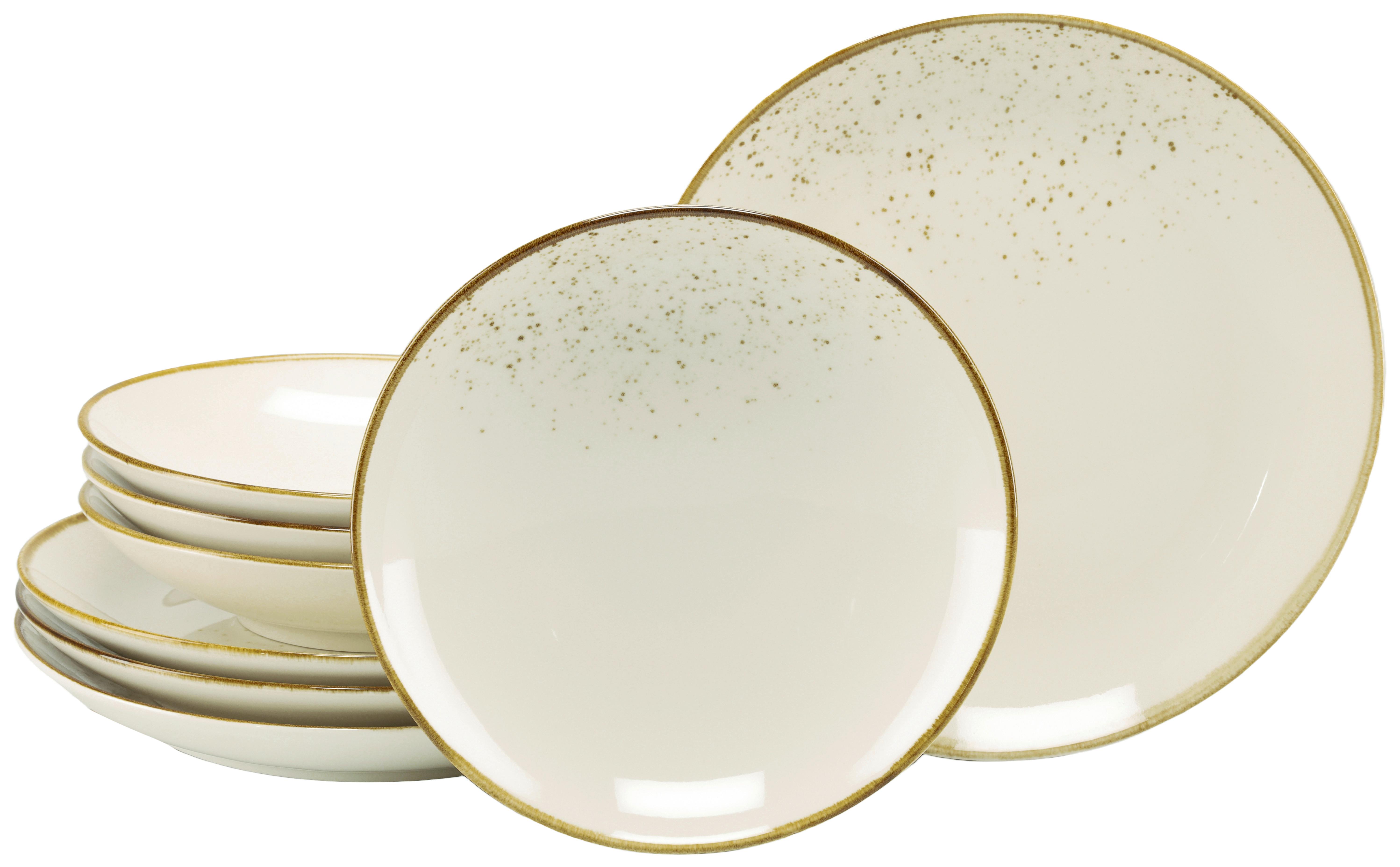 Tafelservice 8--Teilig. Steinzeug, creme - Creme, Basics, Keramik - Creatable