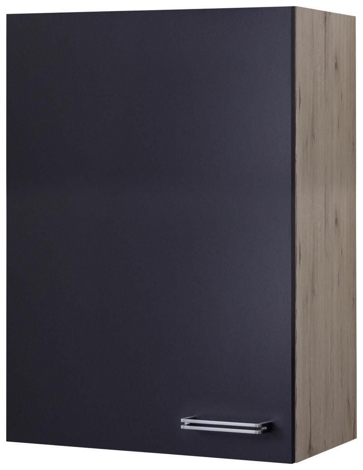 HORNÁ KUCHYNSKÁ SKRINKA MILANO - farba ušľachtilej ocele/farba duba, Modern, kov/kompozitné drevo (60/89/32cm)