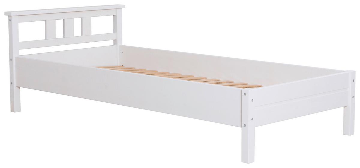 Posteľ z masívnej borovice Merci, 90x200cm, biela - biela, Konventionell, drevo (90/200cm) - MID.YOU