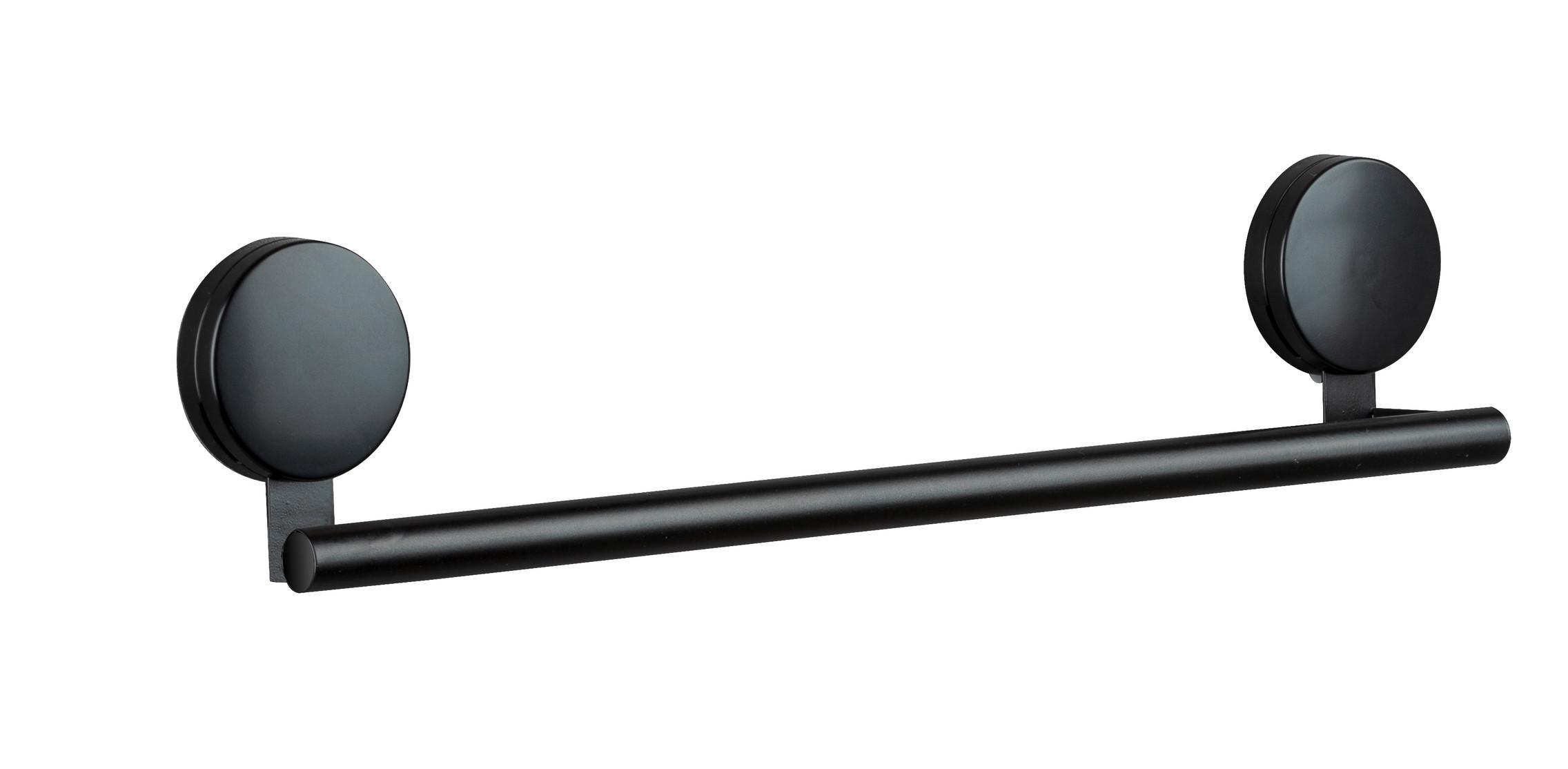 Držiak na uteráky STATIC LOC PAVIA - čierna, Modern, kov (41,5/9/5cm) - Wenko