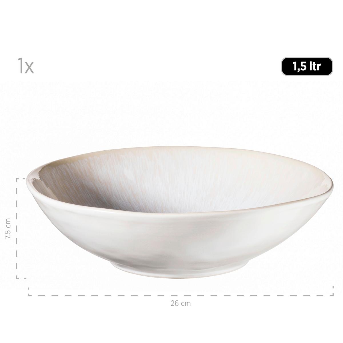 Schüsselset Frozen Keramik 9--teilig. Weiß - Weiß, Basics, Keramik (26/7,5/26cm) - Mäser