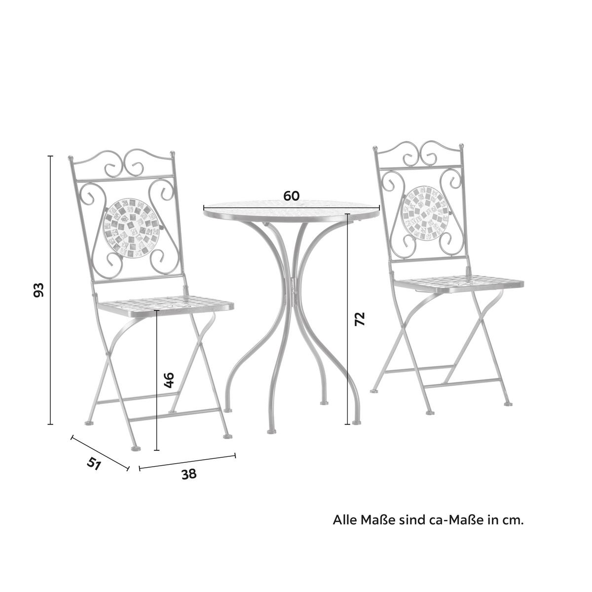 SADA NA BALKON NOAH - černá/vícebarevná, Basics, kov/kámen (60/72/60cm) - Modern Living