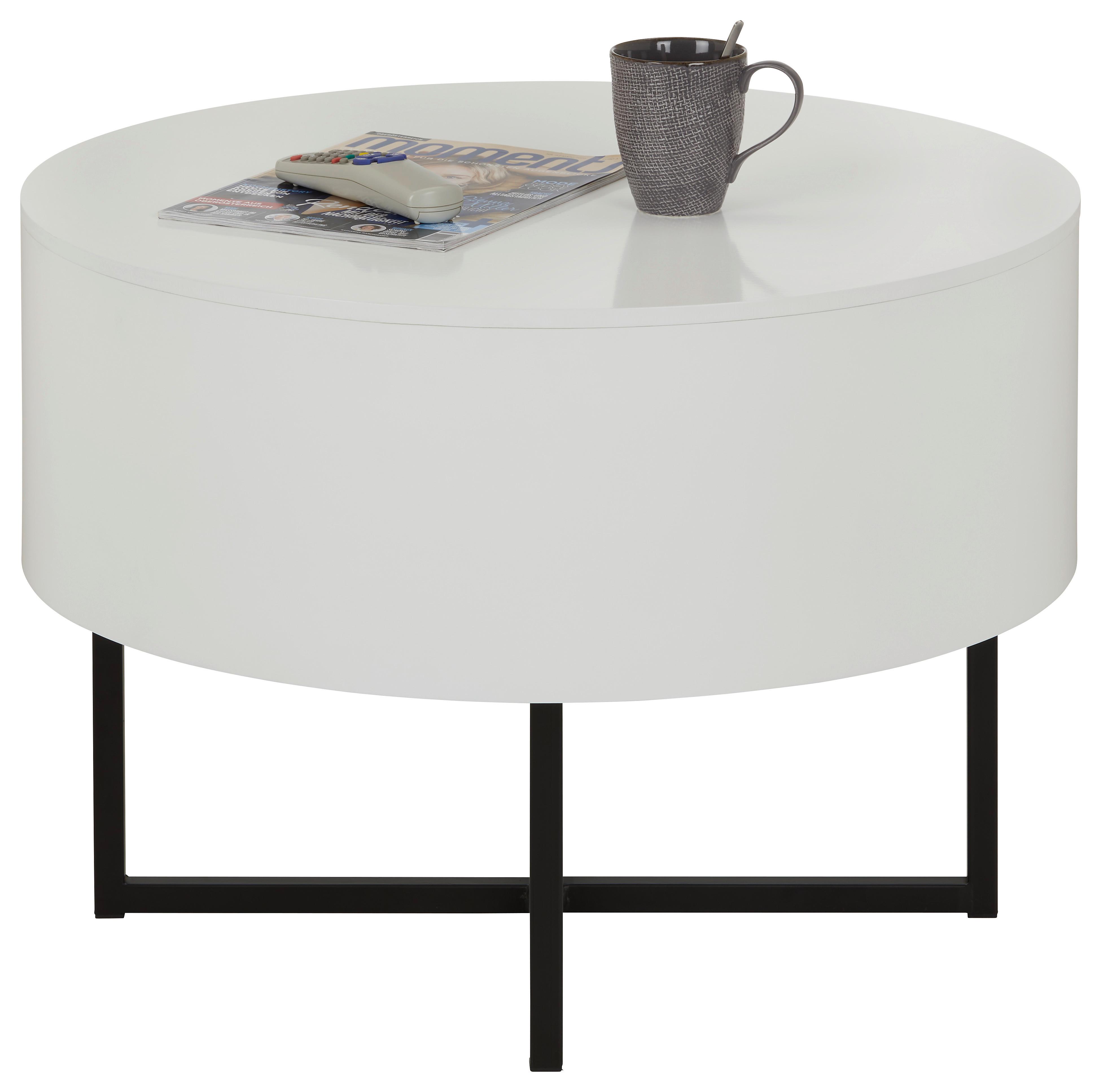 Konferenčný Stolík S Odkladacím Priestorom Carpo - čierna/biela, Moderný, kov/kompozitné drevo (70/50/70cm) - Modern Living