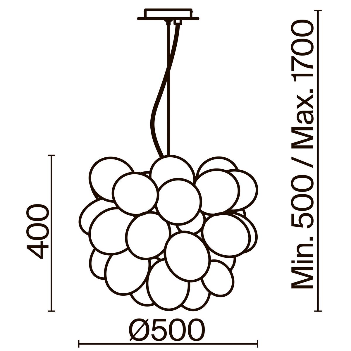 Pendelleuchte Balbo - Bernsteinfarben/Nickelfarben, Trend, Glas/Metall (50/40/50cm) - MAYTONI