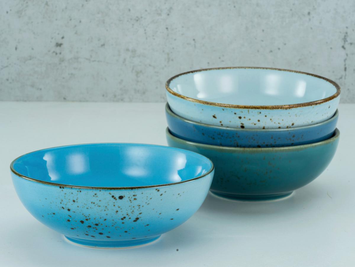 Schüsselset Keramik Mulitcolor 4--Teilig. D/H: 16,5 / 5,5 cm - Multicolor, KONVENTIONELL, Keramik (16,5/5,5cm) - Creatable