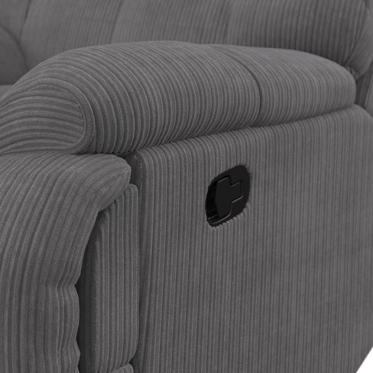 Relaxační křeslo NATALIE, tmavě šedé - černá/tmavě šedá, Moderní, kov/dřevo (98/94/106cm) - Bessagi Home