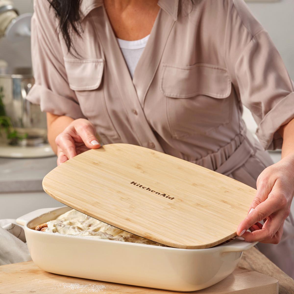 Auflaufform Stoneware Creme/weiß B: 24 Cm - Creme/Weiß, Basics, Naturmaterialien/Keramik (24cm) - Kitchenaid