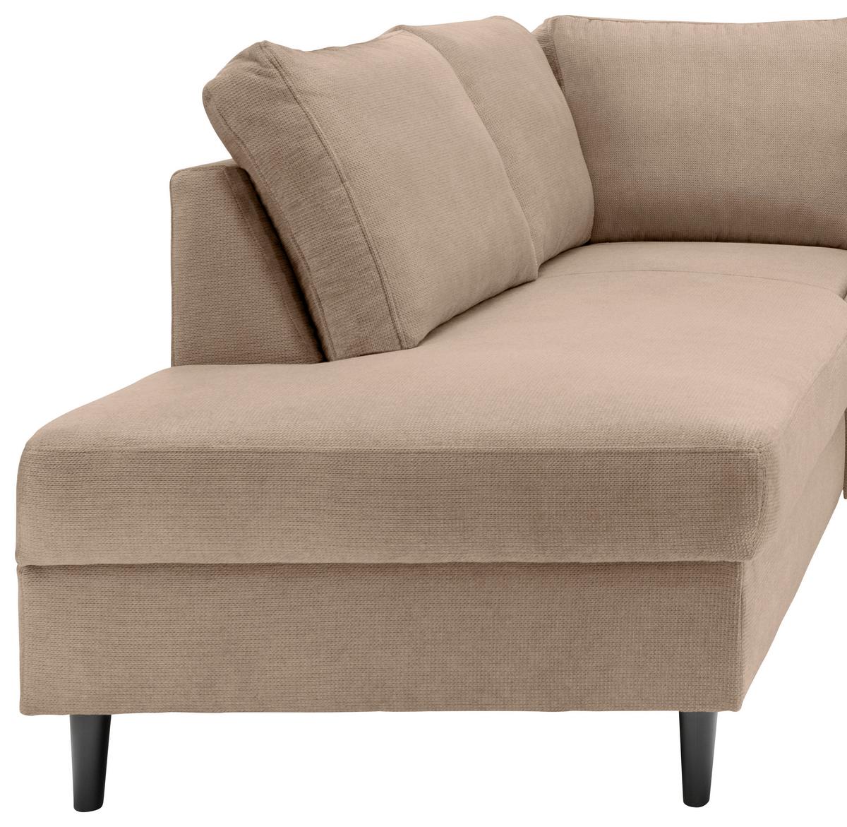 Eckschlafsofa Passione Hellbraun S: 200x242 Cm - Hellbraun/Schwarz, MODERN, Textil (200/242cm) - Livetastic