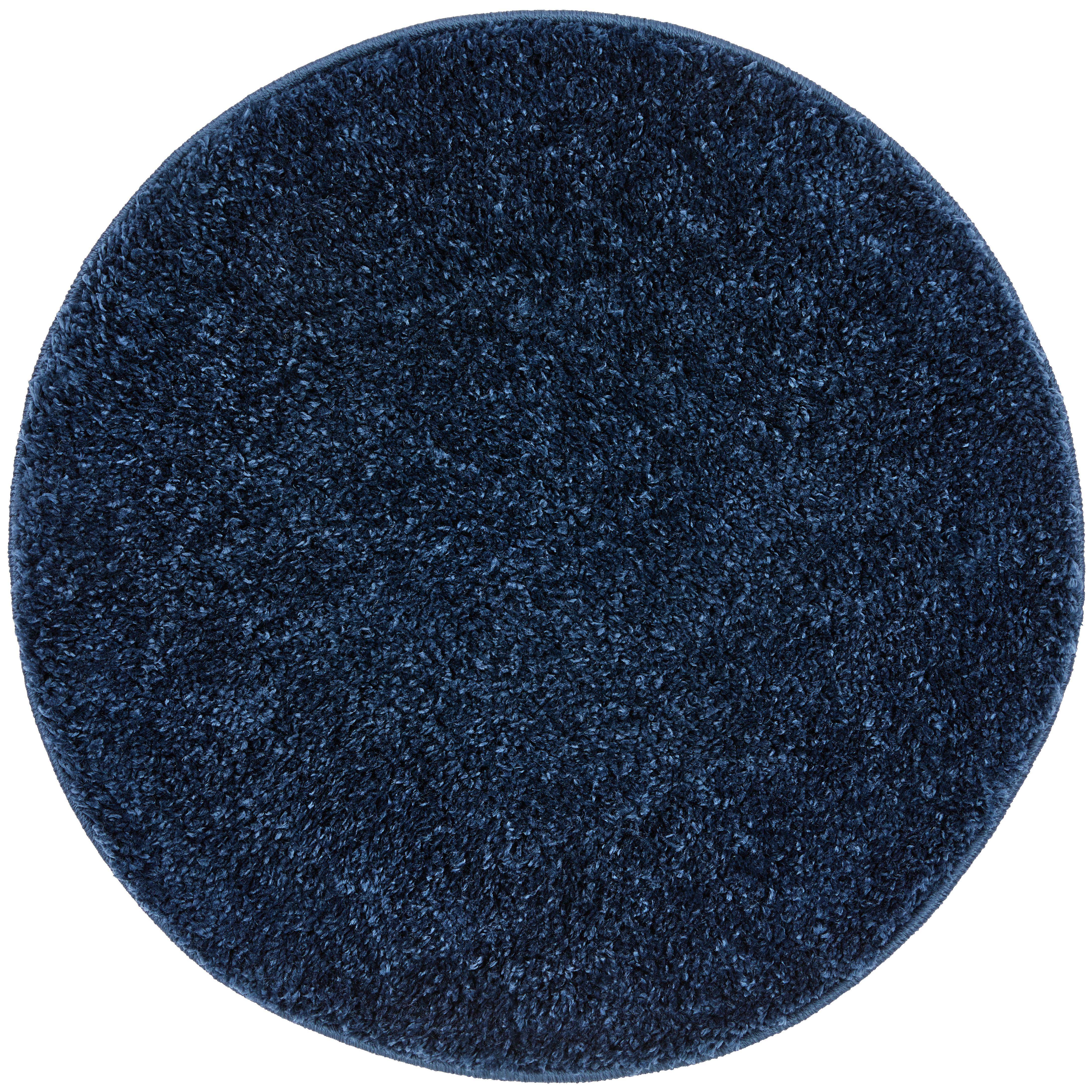 Hochflor Teppich Blau Steve Rund Ø 67 cm - Blau, Basics, Textil (67cm) - Luca Bessoni