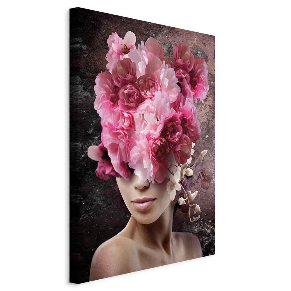 Leinwandbild Spring Braun Pink B: 80 cm - Pink/Braun, Basics, Holz/Textil (80/120/1.2cm) - artgeist