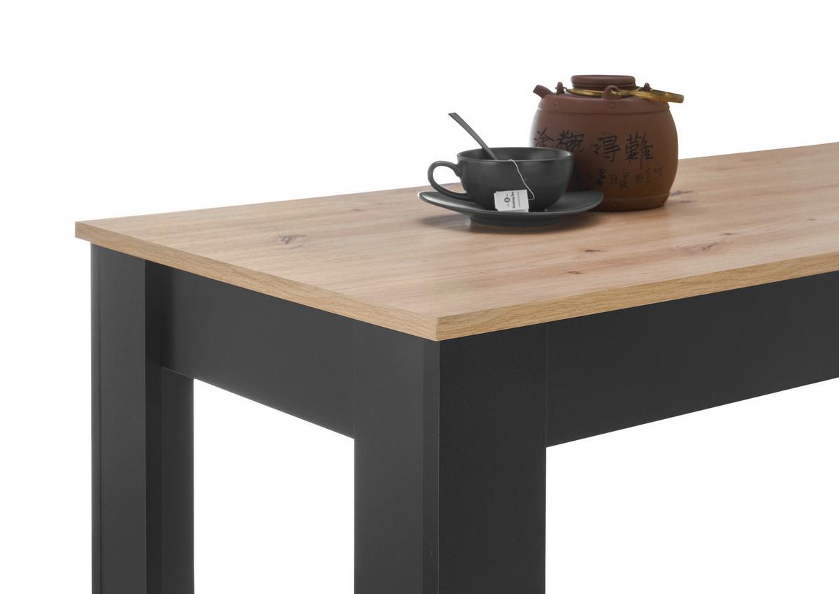 Bartisch Modesto - Schwarz/Eiche Artisan, MODERN, Holzwerkstoff (115/50/103cm) - MID.YOU