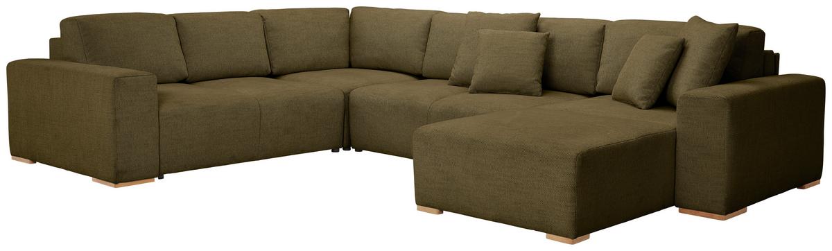 Wohnlandschaft Vouge Grün U: 283x371x208 Cm - Buchefarben/Schwarz, KONVENTIONELL, Textil (283/371/208cm) - Livetastic