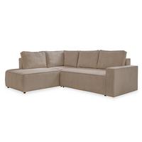 Sedačka OLIVER, ľavá, sivohnedá farba - čierna/taupe, Design, textil/plast (194/247cm) - MID.YOU