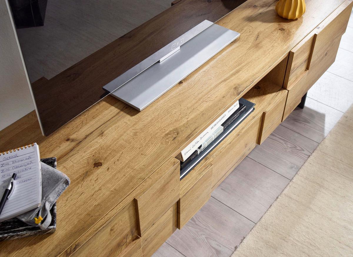 Lowboard Wohnling B: 160 Cm Braun - Schwarz/Braun, MODERN, Holzwerkstoff (160/46/43cm) - MID.YOU