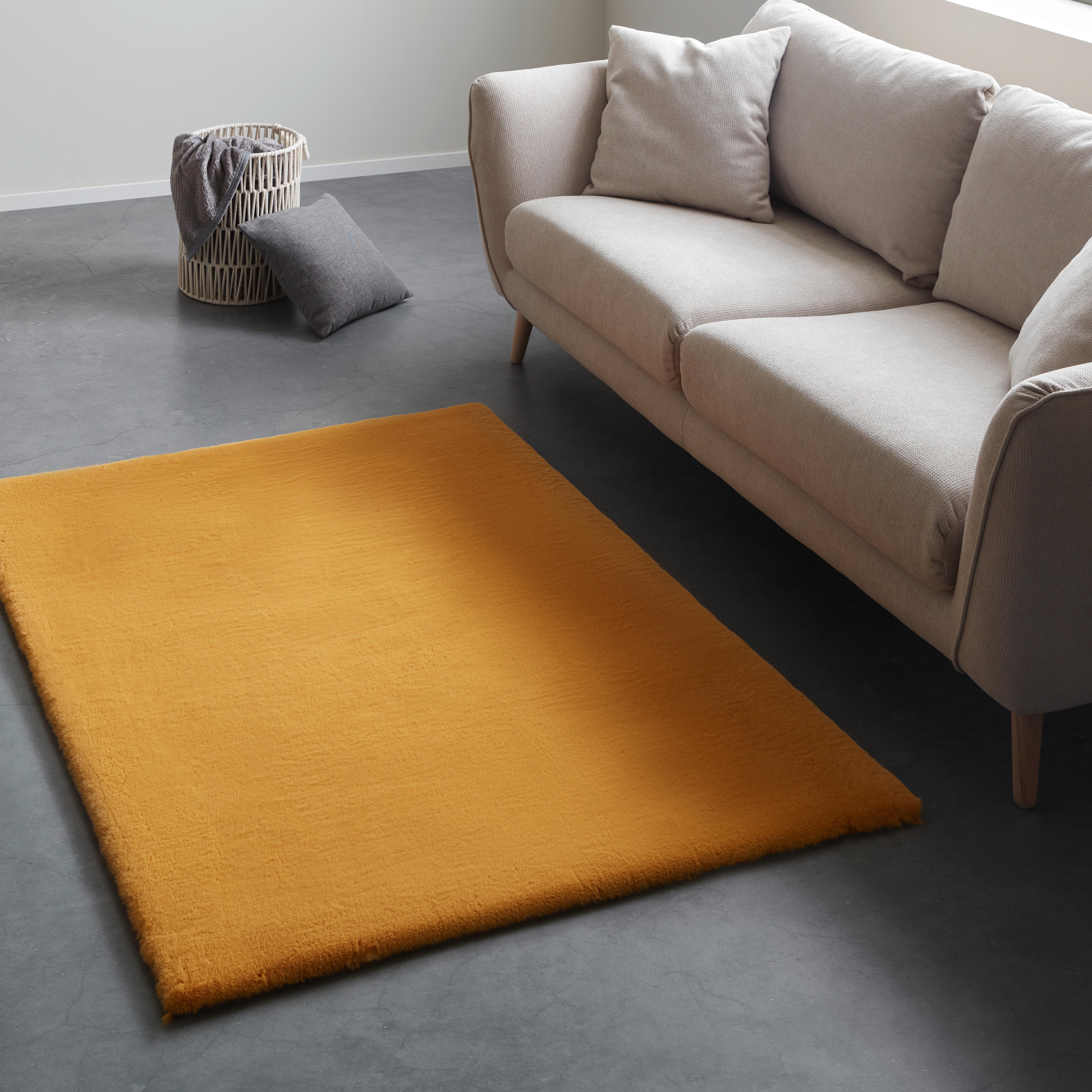 Umelá Kožušina Caroline 3, 160/220cm, Žltá - kari žltá, textil (160/220cm) - Modern Living