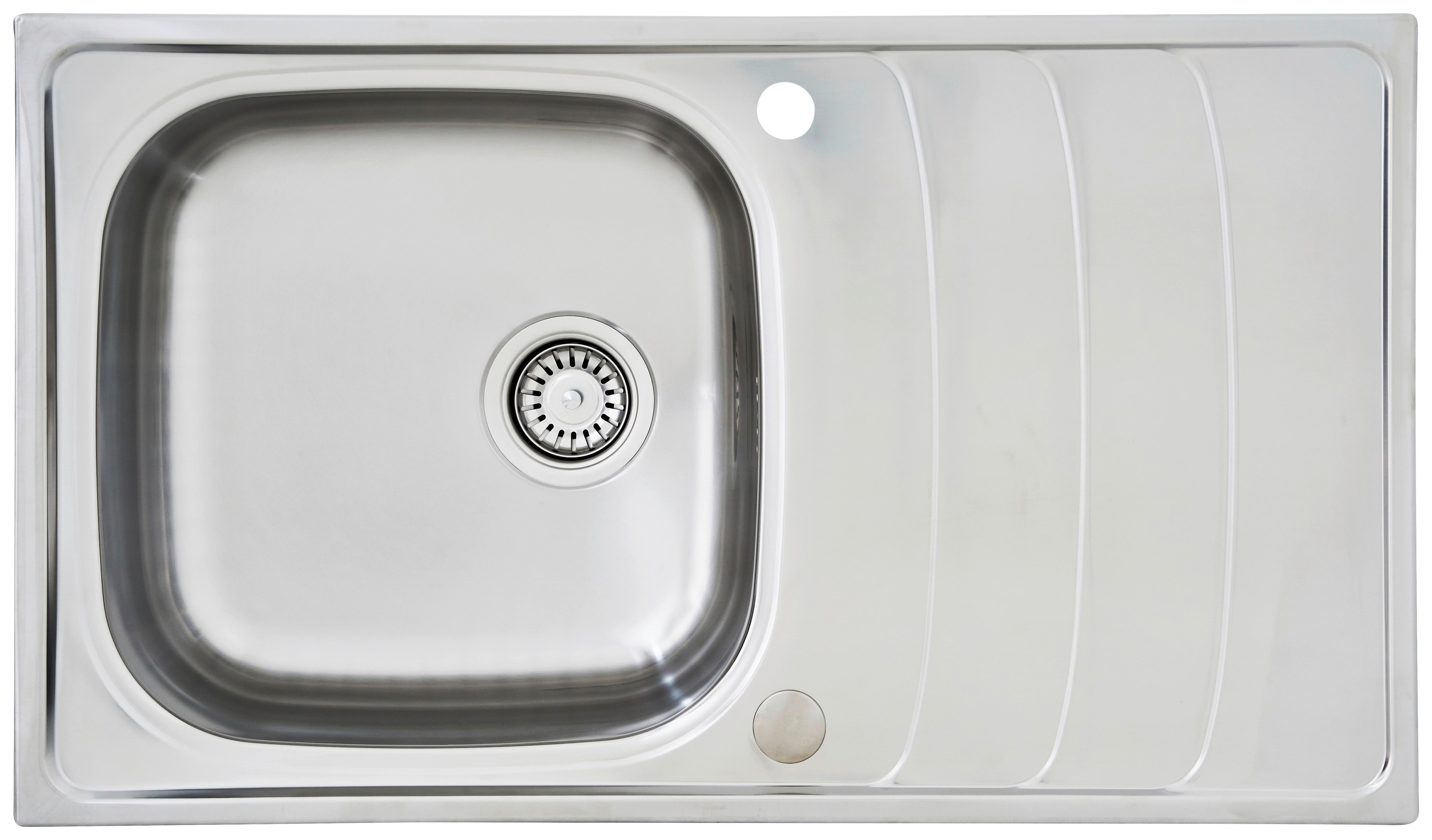 Spüle Respekta Edelstahl Bxt: 86x50 cm - Edelstahlfarben, Trend, Metall (86/19/50cm) - Respekta