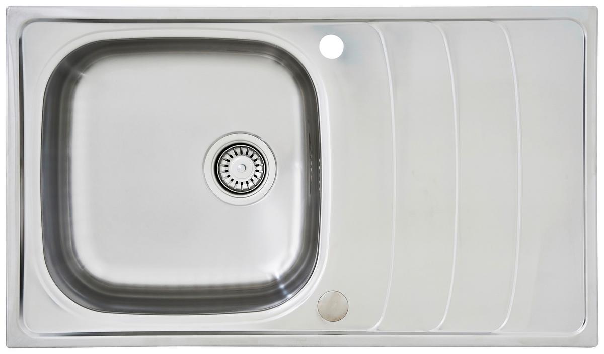 Spüle Respekta Edelstahl Bxt: 86x50 Cm - Edelstahlfarben, Trend, Metall (86/19/50cm) - Respekta