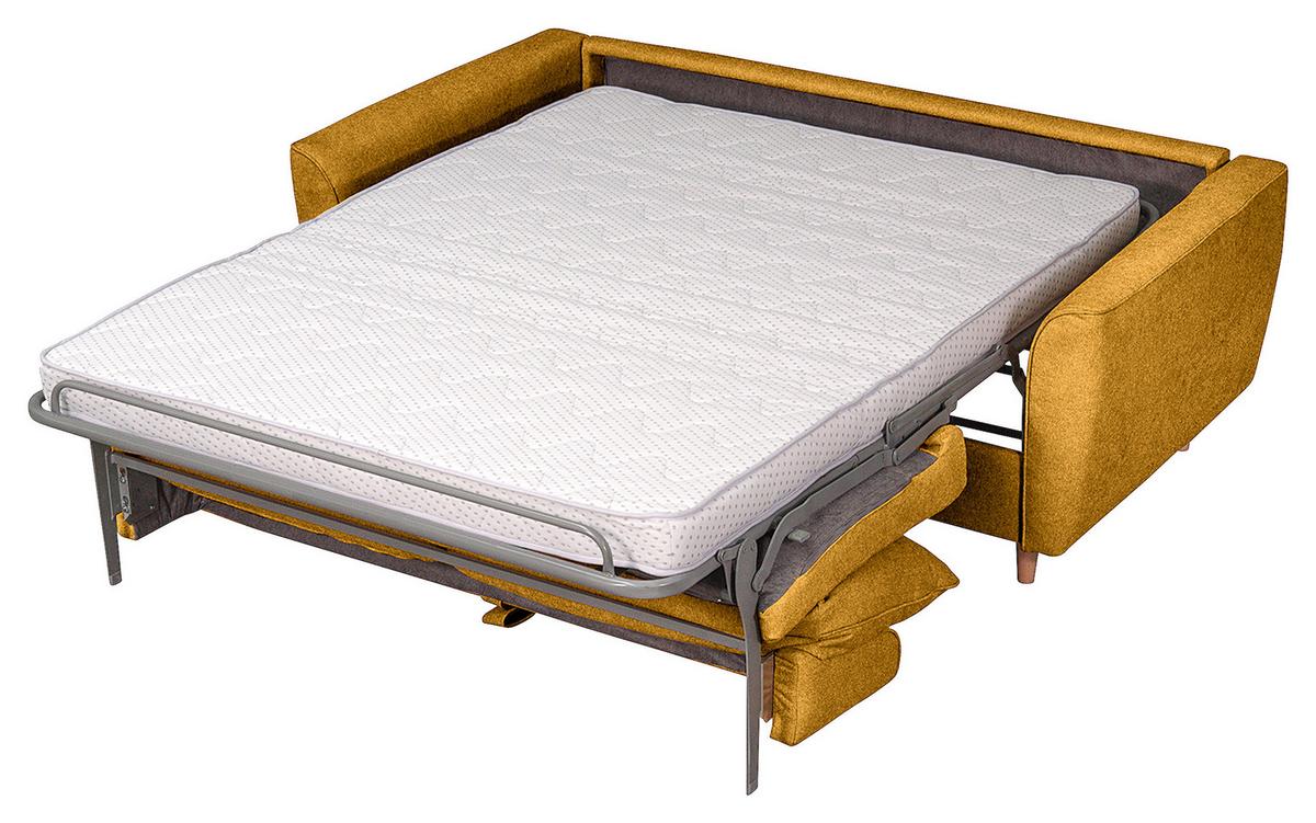 Schlafsofa Winter Senfgelb B: 195 cm - Buchefarben/Senfgelb, Design, Textil (195/90/102cm) - Livetastic
