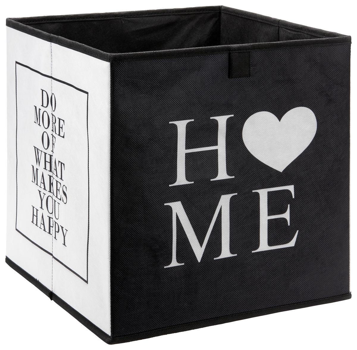 ÚLOŽNÝ BOX POPPI 9 - čierna/biela, kartón/textil (32cm) - Mömax