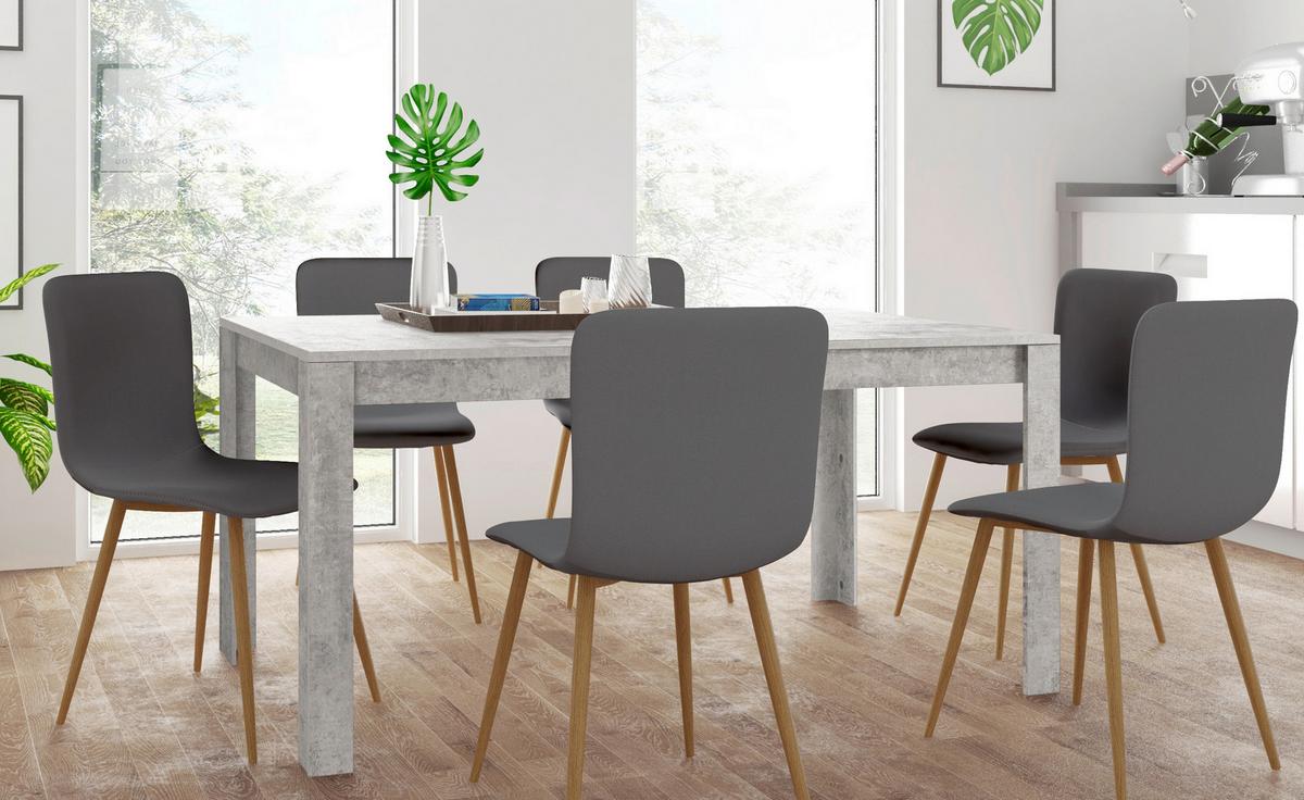 Esstisch Lynn Grau L: 160cm - Grau, Design, Holzwerkstoff (160/75/90cm) - MID.YOU