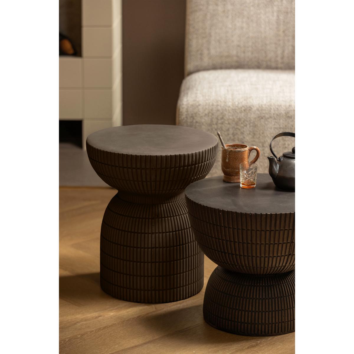 Couchtisch Samson Dunkelbraun D: 40 cm - Dunkelbraun/Braun, Design, Kunststoff (40/40/35cm) - Livetastic