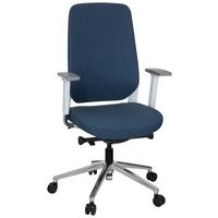 Drehstuhl Chiaro T4 White Armstützen Blau/weiß Bis 110kg - Blau/Weiß, MODERN, Kunststoff/Textil (56/131/67cm) - MID.YOU