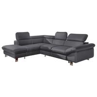 Ecksofa Mit Schlaffunktion Driver Fango Lederlook - Chromfarben/Fango, MODERN, Textil (214/266cm) - MID.YOU
