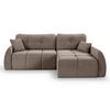 Ecksofa Sancho Long Beigebraun S: 255x155cm - Beigebraun/Schwarz, Basics, Holz/Textil (255/155cm) - MID.YOU