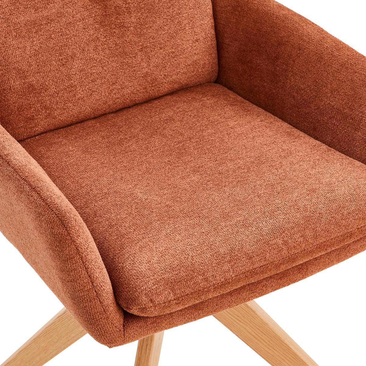 Armlehnstuhl Slide Rostfarben B: 58 cm - Rostfarben/Eichefarben, MODERN, Holz/Textil (58/91/63,5cm) - Livetastic