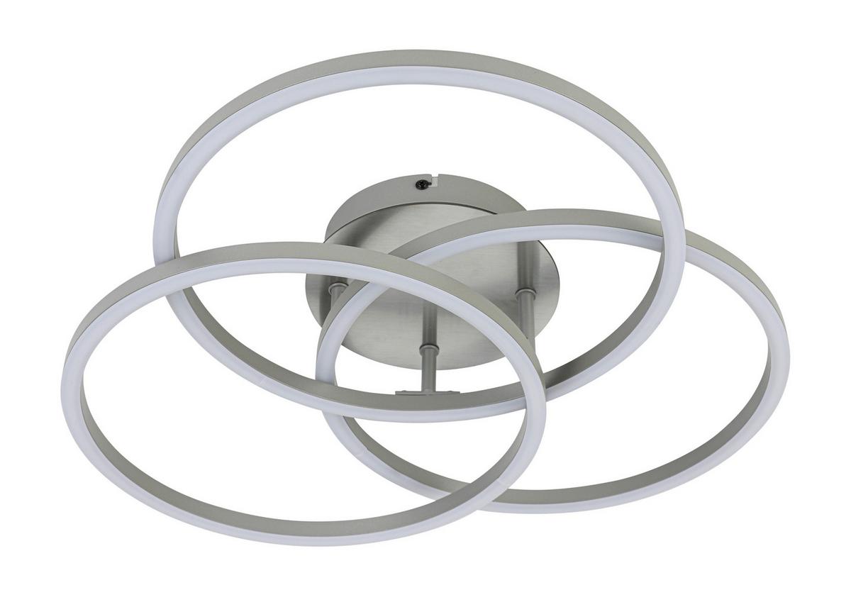 STROPNÉ LED SVIETIDLO ROLAND - strieborná/niklová, Modern, kov/plast (47/38,5/8cm) - Mömax