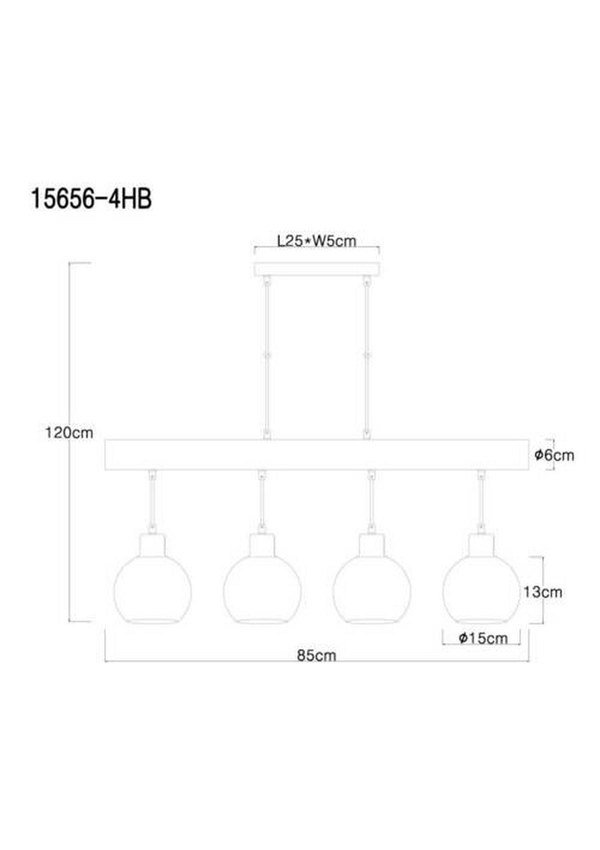 Hängeleuchte Grau Schwarz L: 85 cm - Schwarz/Grau, Design, Glas/Holz (85/15/120cm) - Globo