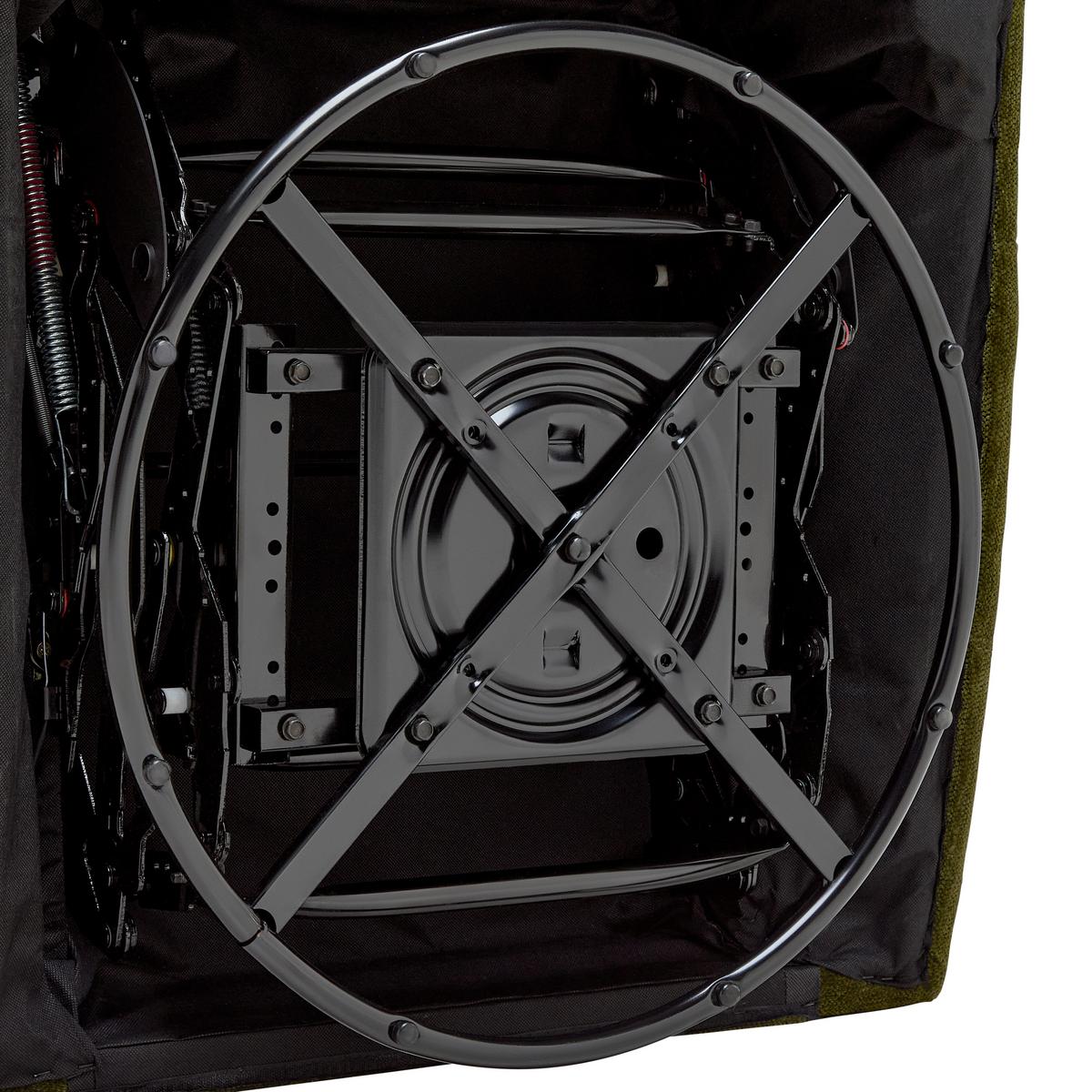 Relaxačné kreslo MELINDA, zelená tkanina, max. 140 kg - čierna/zelená, Konventionell, kov/drevo (76/103/96cm) - Mömax