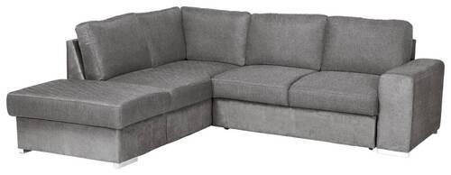Ecksofa mit Schlaffunktion Eddi inkl. Bettkasten Grau - Chromfarben/Grau, KONVENTIONELL, Textil (213/248cm) - MID.YOU