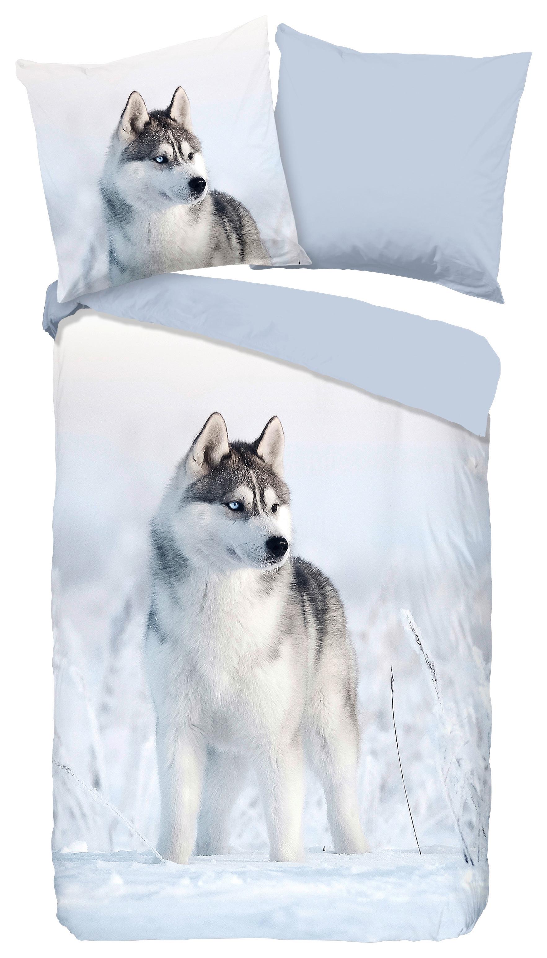 Wendebettwäsche Sachar Blau 135x200 cm - Blau/Hellblau, Natur, Textil (135/200cm)