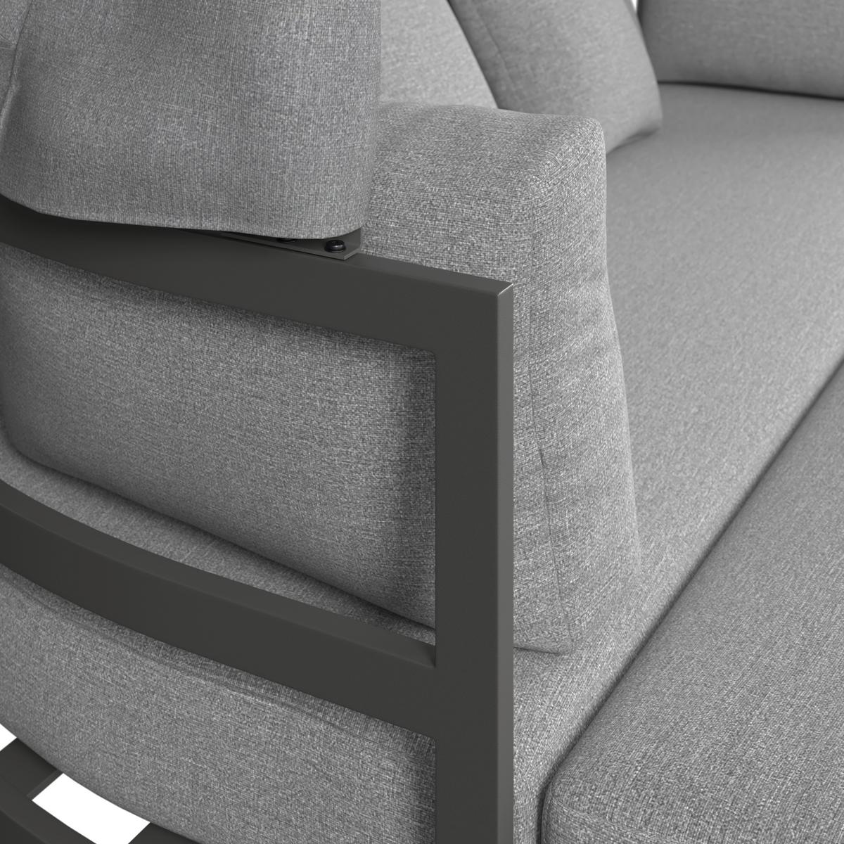 Sonneninsel Zadar - Dunkelgrau, MODERN, Textil/Metall (178/152/90cm) - Beldano