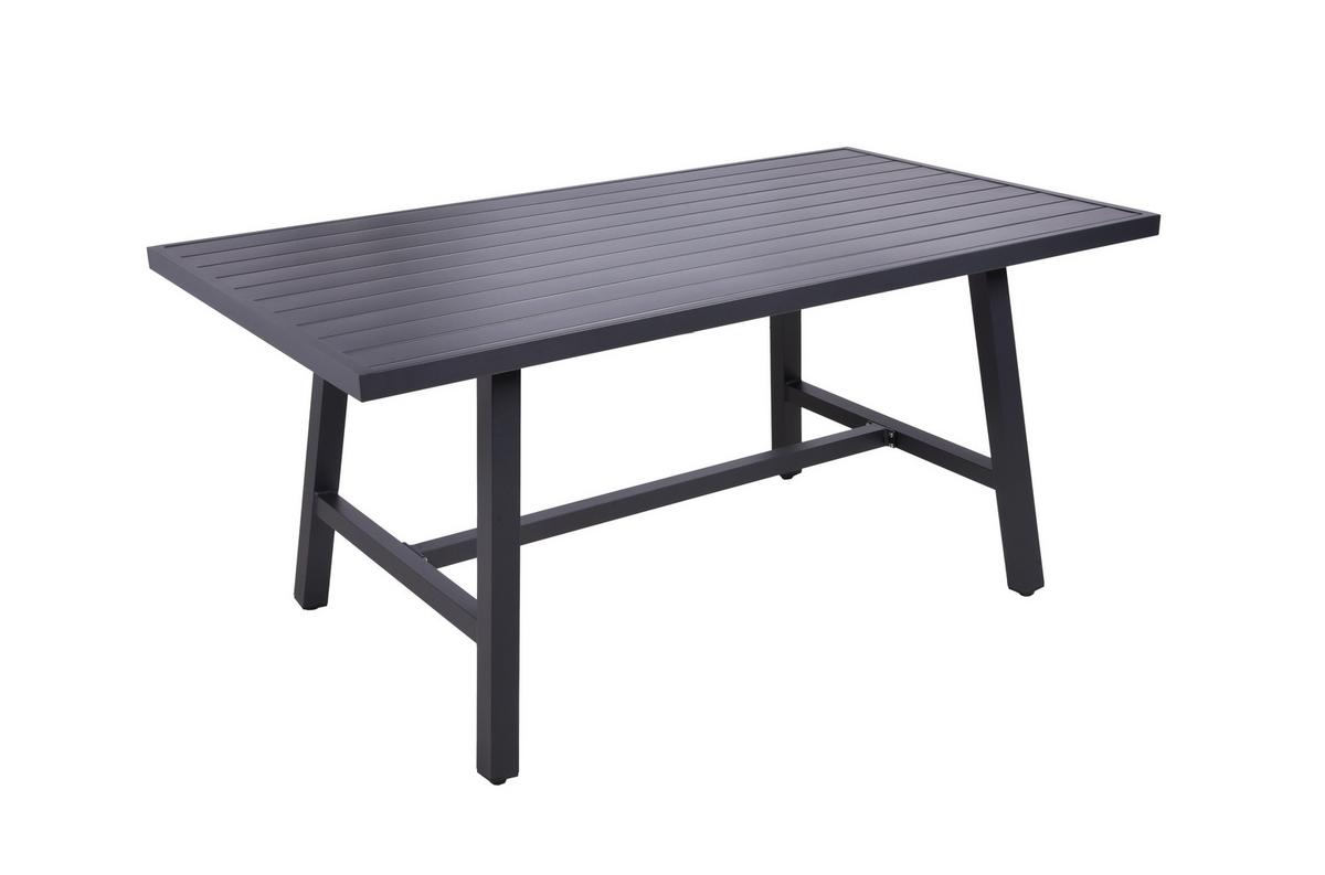 Gartentisch Denia - Schwarz, Basics, Metall (160/89,5/75cm) - Gardenson