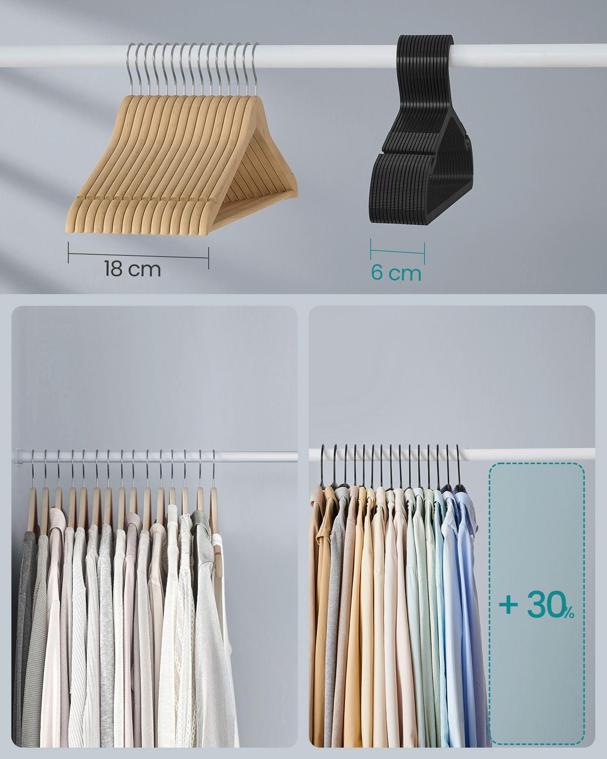 Kleiderbügelset Schwarz B: 41,7 Cm - Schwarz, Basics, Kunststoff (41,7cm)