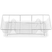 Edényszárító Kosár Freda "TOP ÁR" - ezüstszínű/fehér, Modern, műanyag/fém (48/32/9cm) - Best Price