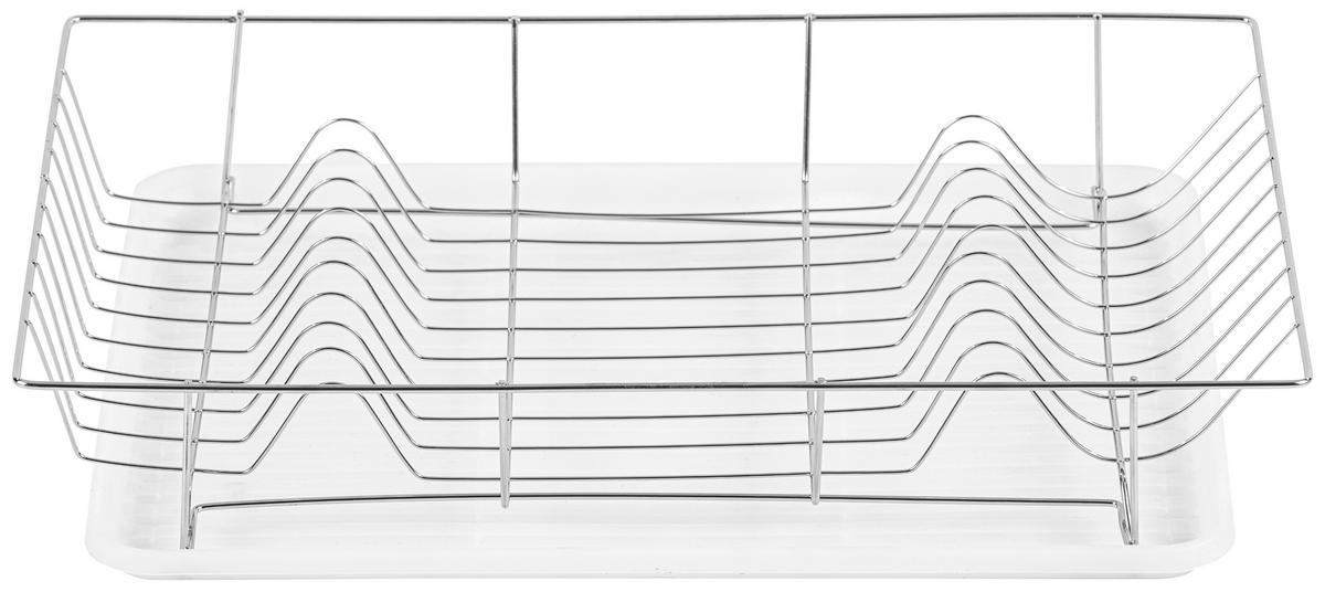 Edényszárító Kosár Freda "TOP ÁR" - ezüstszínű/fehér, Modern, műanyag/fém (48/32/9cm) - Best Price