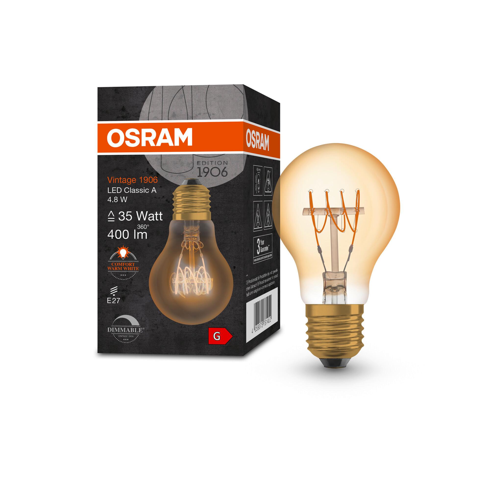 LED-Leuchtmittel Vintage 1906 Led Dim35 4.8w/22 - Goldfarben, Basics, Glas (6/10,5cm) - Ledvance