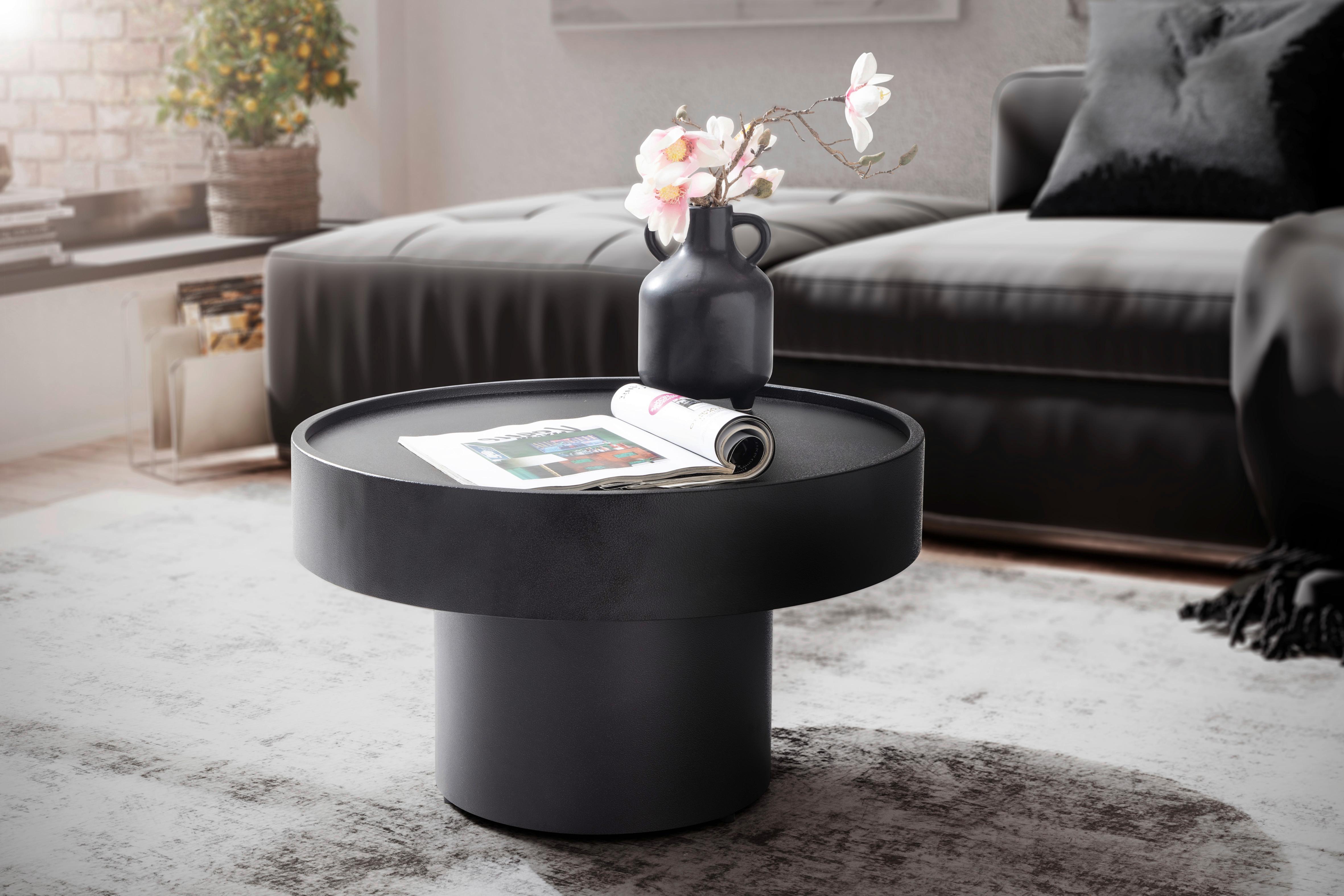 Couchtisch Eisen Schwarz D: 60 cm - Schwarz, Design, Metall (60/60/36cm) - MID.YOU