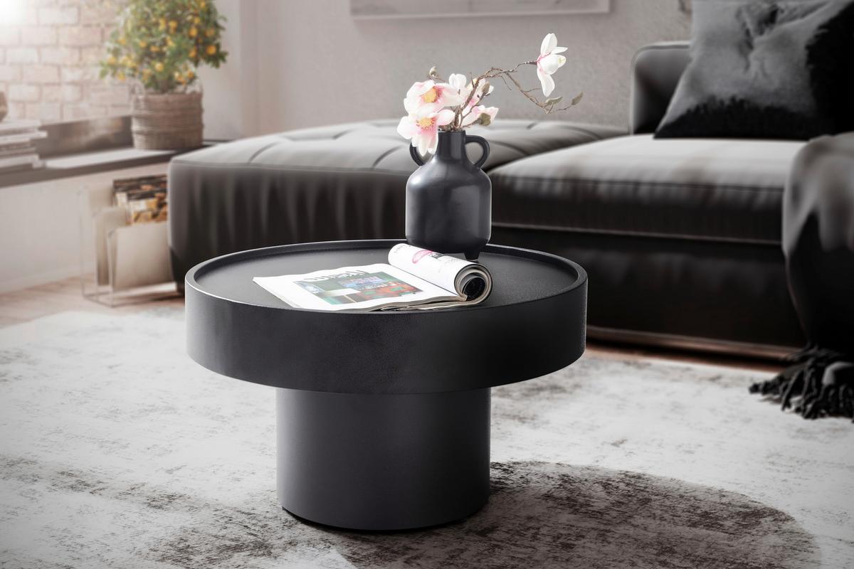 Couchtisch Eisen Schwarz D: 60 cm - Schwarz, Design, Metall (60/60/36cm) - MID.YOU