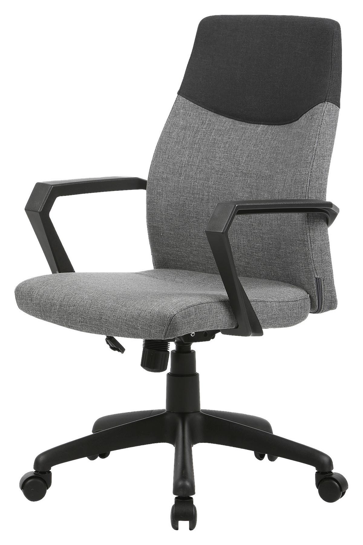 Drehstuhl Edgy Grau B: 58 Cm - Schwarz/Grau, LIFESTYLE, Kunststoff/Textil (58/106,5/56cm) - MID.YOU