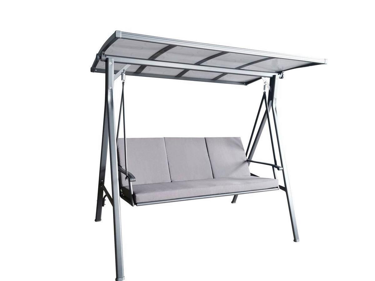 Hollywoodschaukel Belastbarkeit ca. 320 kg - Grau, Basics, Metall (200/125/178cm)