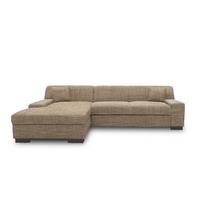 Ecksofa mit Schlaffunktion Norma Braun/Beige Webstoff - Wengefarben/Beige, Design, Textil (153/268cm) - MID.YOU