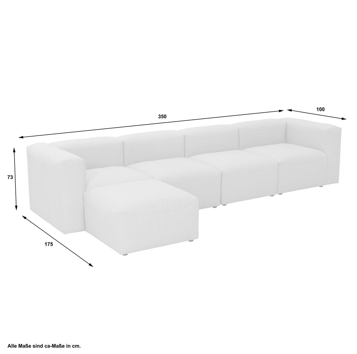 Ecksofa Lena Anthrazit Flachgewebe - Anthrazit, Design, Textil (175/73/100cm) - Max Winzer