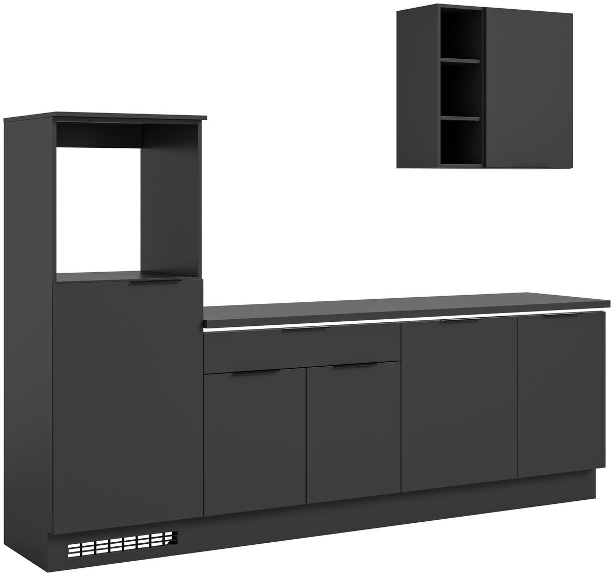Küchenleerblock Charly - Schwarz, MODERN, Holzwerkstoff (260cm) - MID.YOU