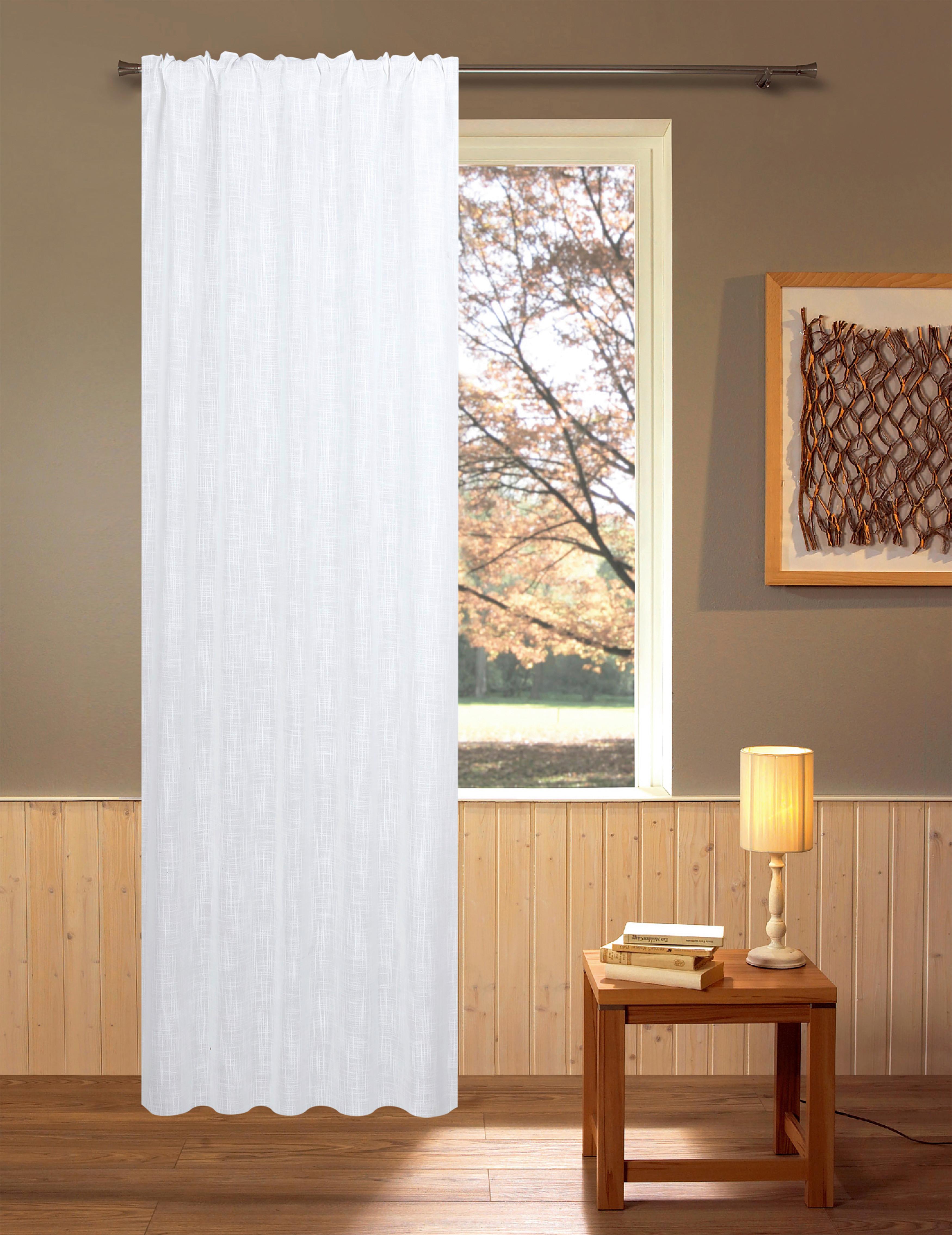 Fertigvorhang Isabell - Weiß, MODERN, Textil (140/245cm) - Luca Bessoni