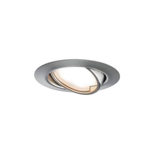 Einbauspot Ø 9 cm Edelstahlfarben Kippbar - Edelstahlfarben, Design, Metall (9cm) - Paulmann